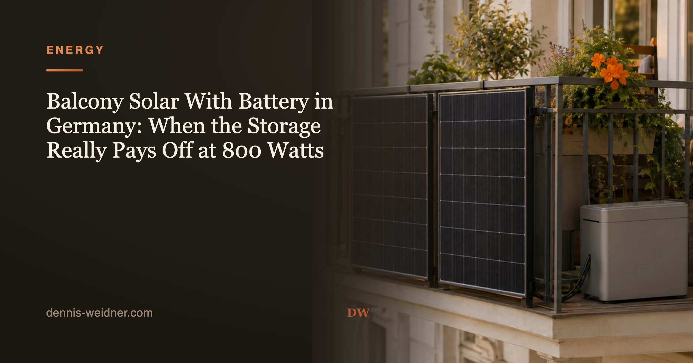 Balcony Solar With Battery in Germany: When the Storage Really Pays Off at 800 Watts