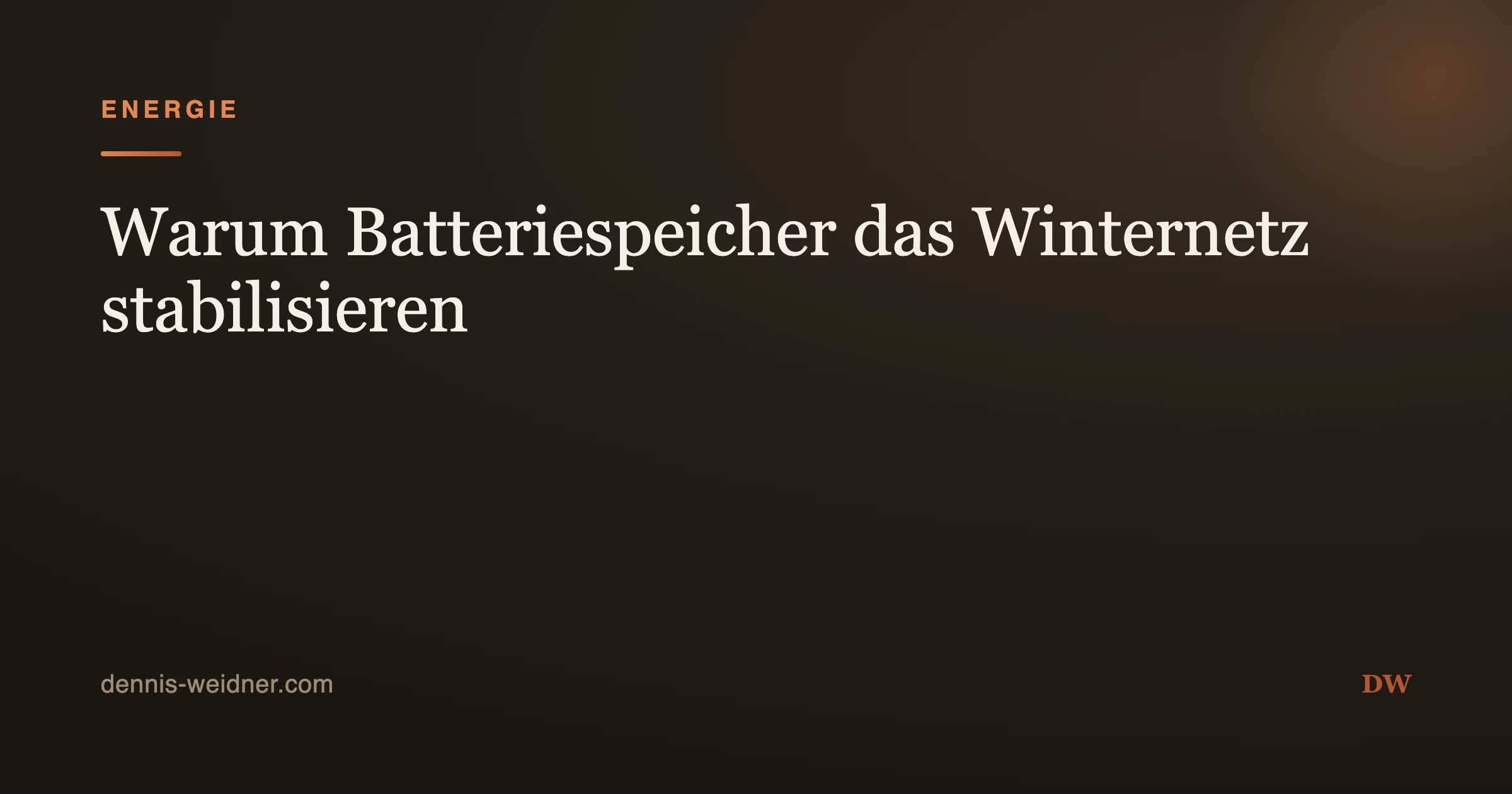 Warum Batteriespeicher das Winternetz stabilisieren