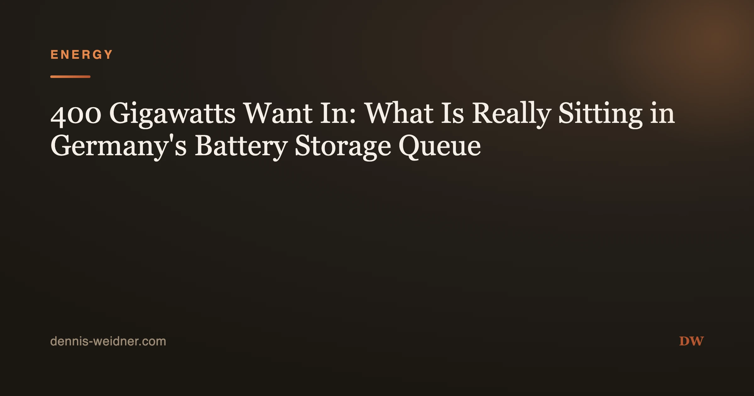 400 Gigawatts Want In: What Is Really Sitting in Germany's Battery Storage Queue