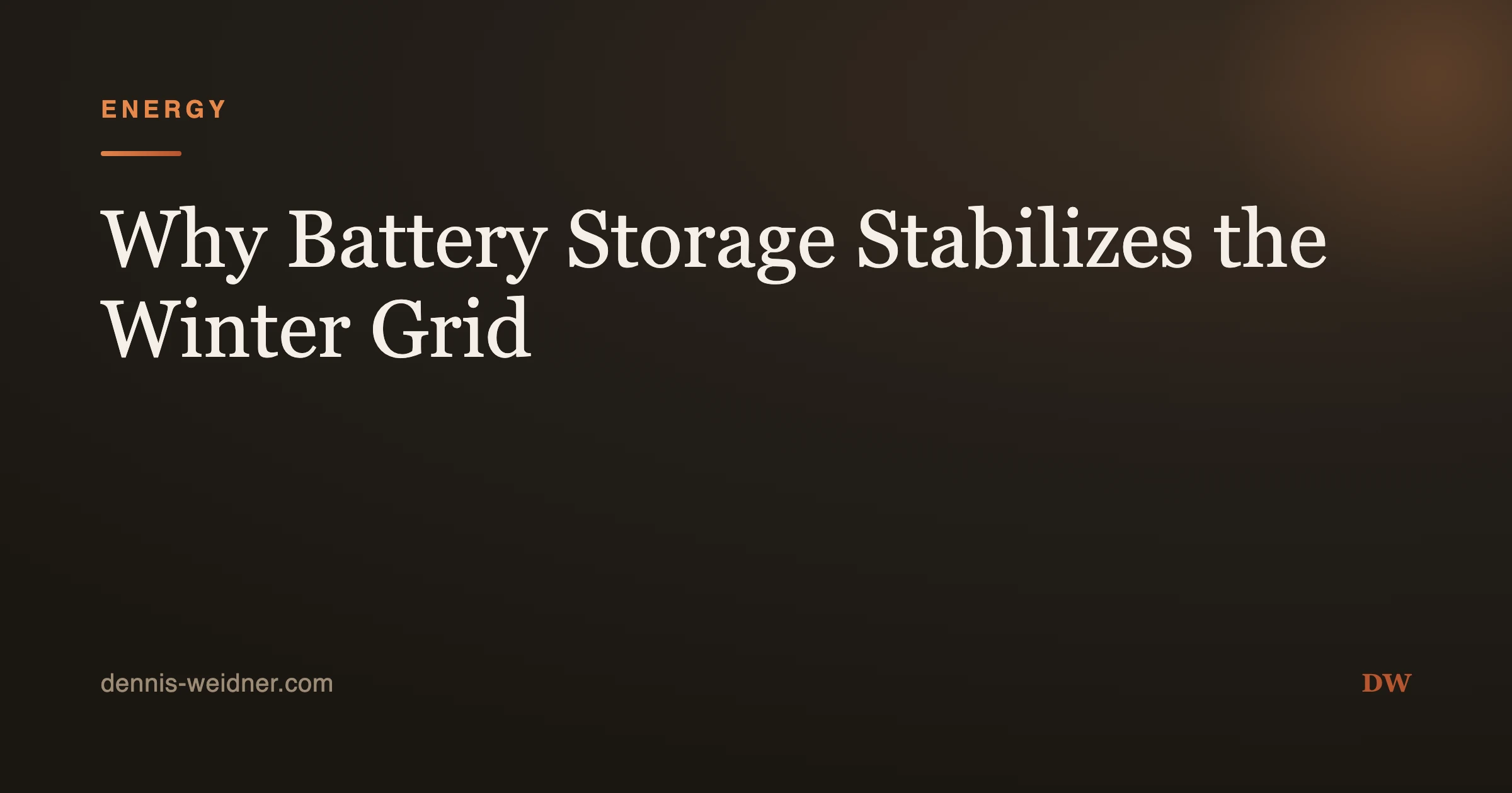 Why Battery Storage Stabilizes the Winter Grid