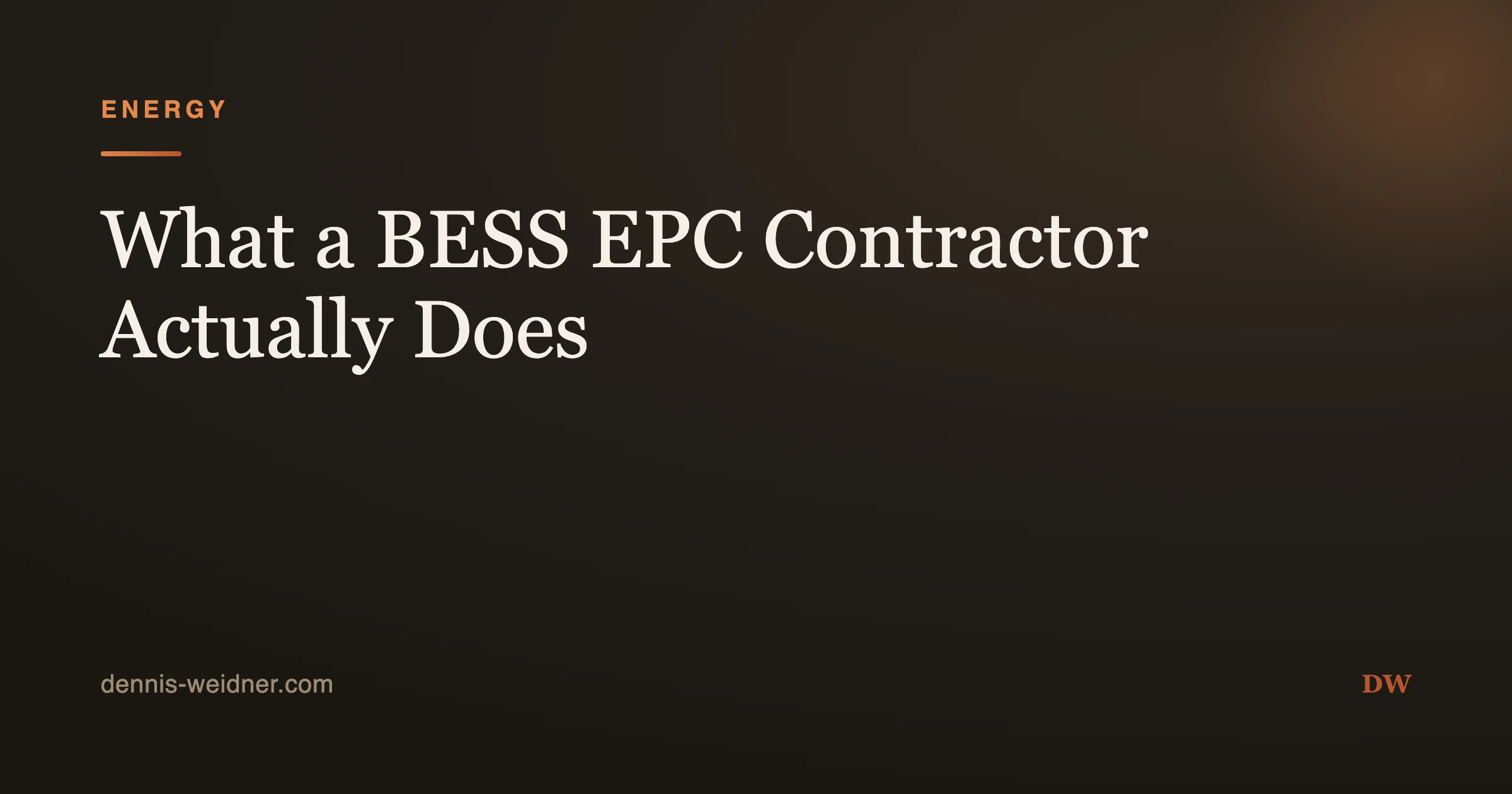What a BESS EPC Contractor Actually Does