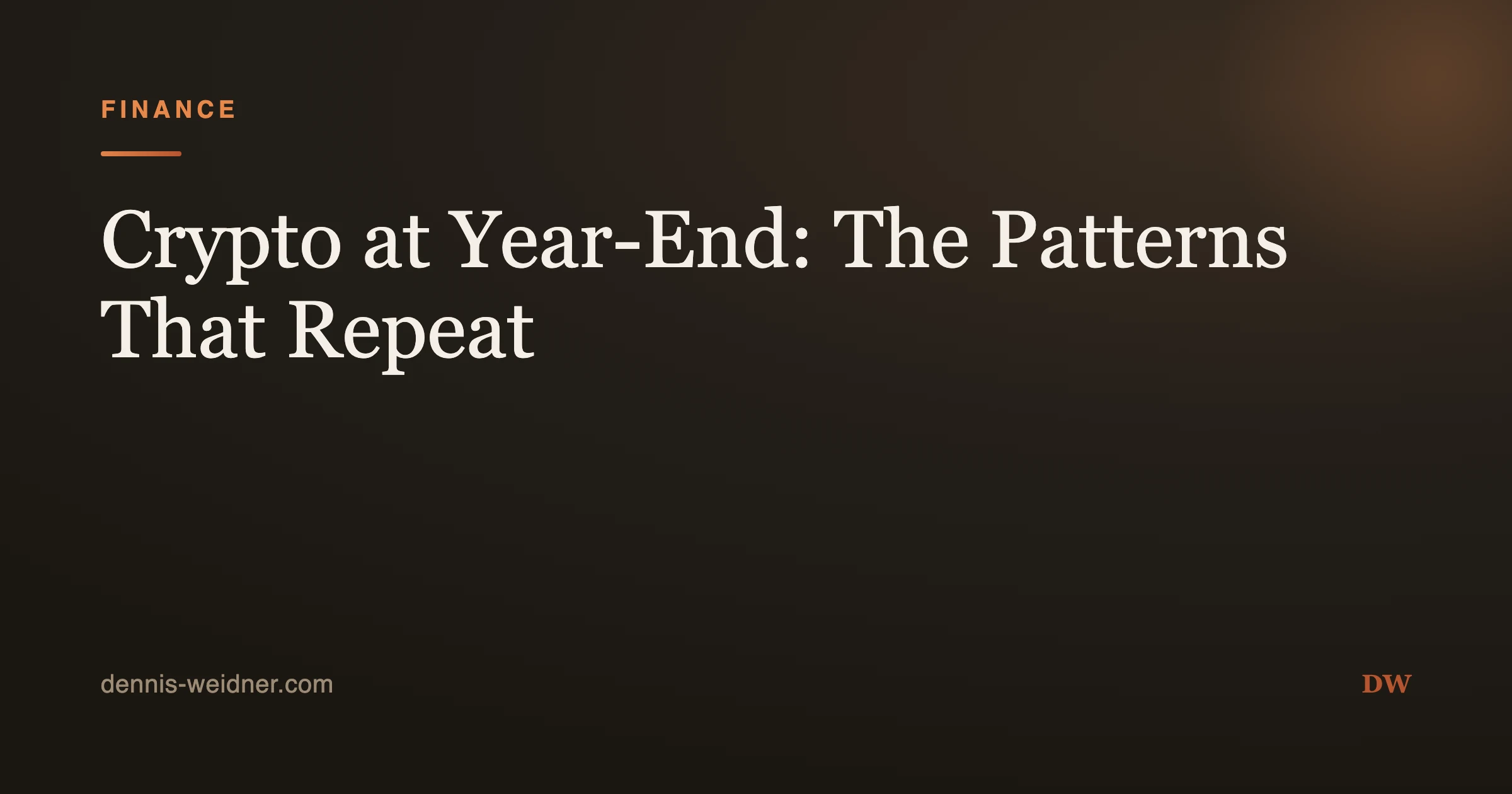 Crypto at Year-End: The Patterns That Repeat