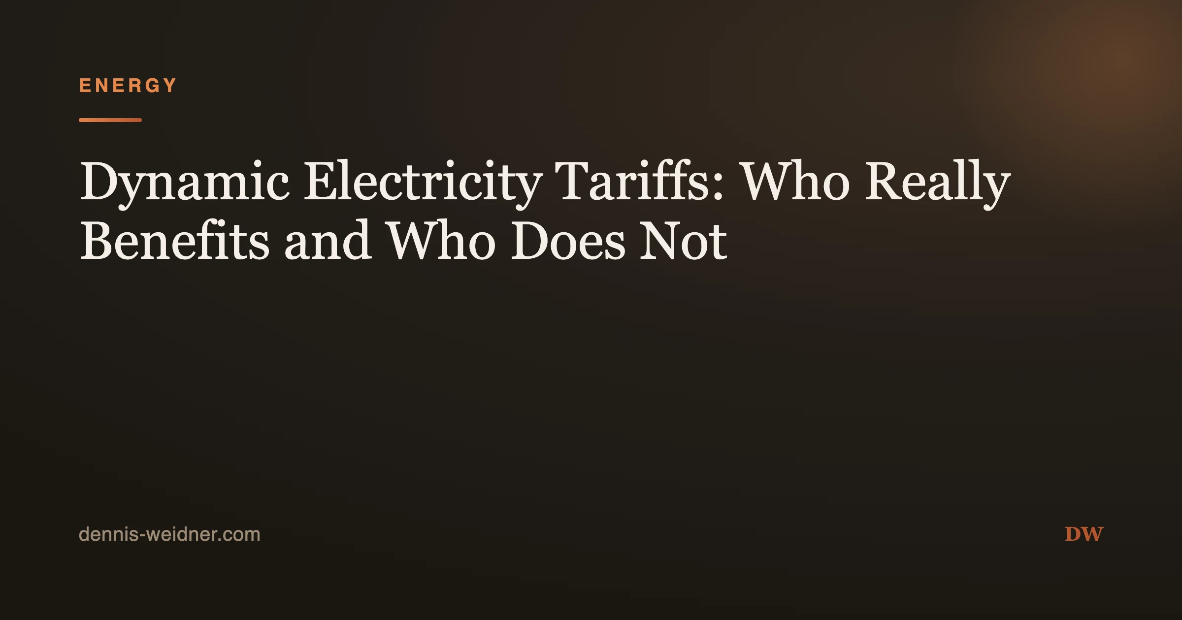 Dynamic Electricity Tariffs 2026: Who Really Benefits and Who Does Not