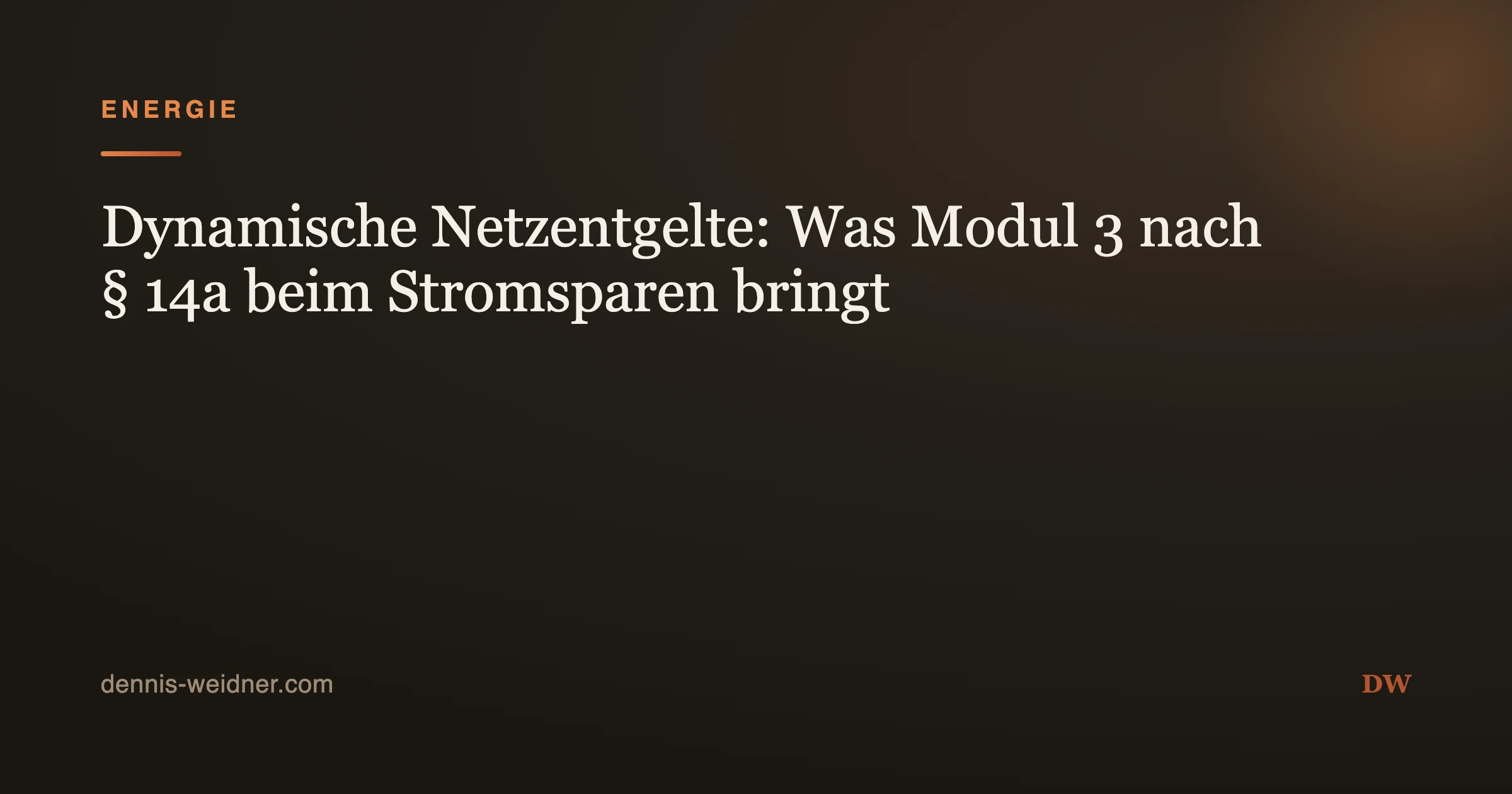 Dynamische Netzentgelte: Was Modul 3 nach § 14a beim Stromsparen bringt