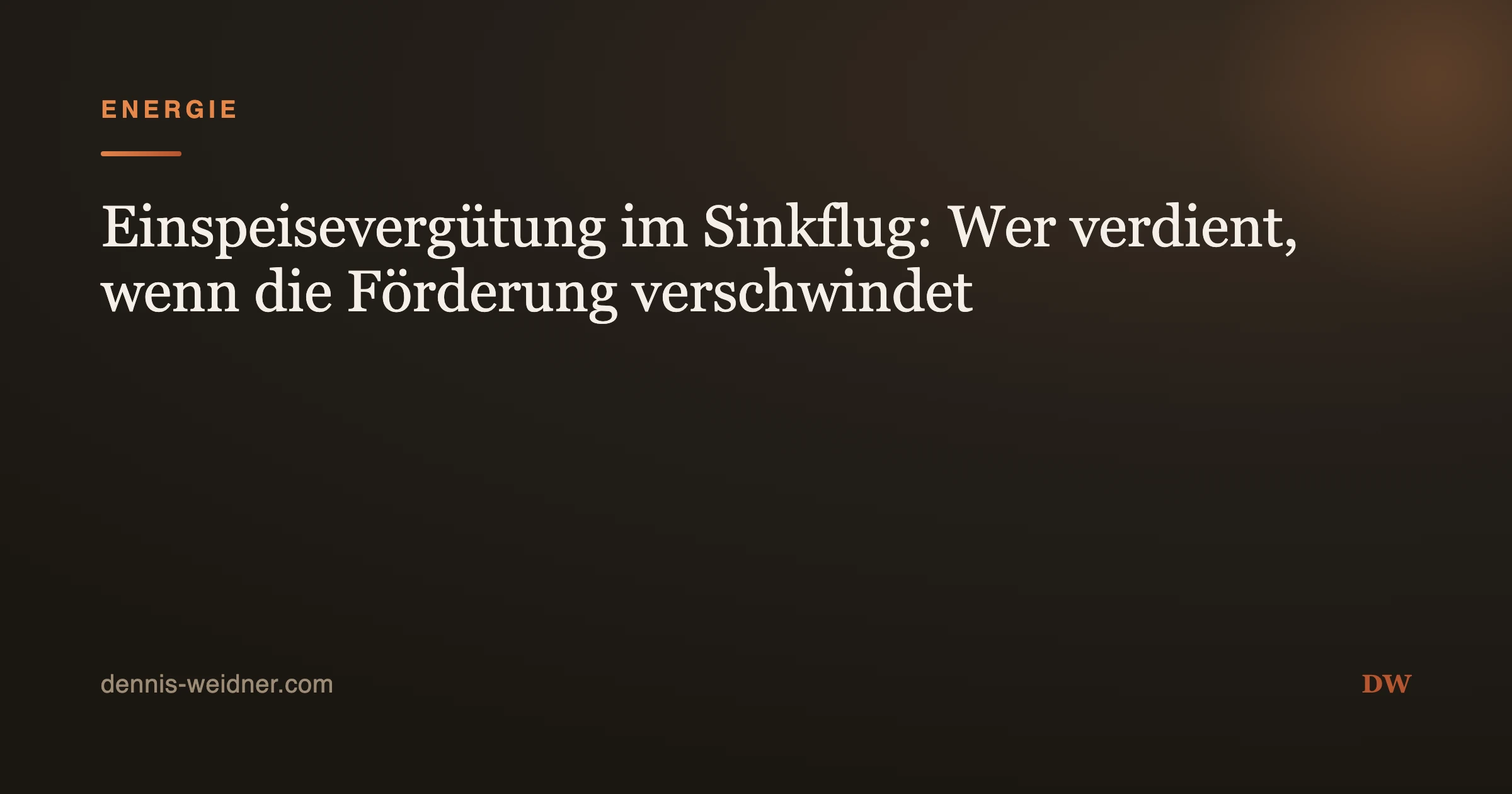 Einspeisevergütung im Sinkflug: Wer verdient, wenn die Förderung verschwindet