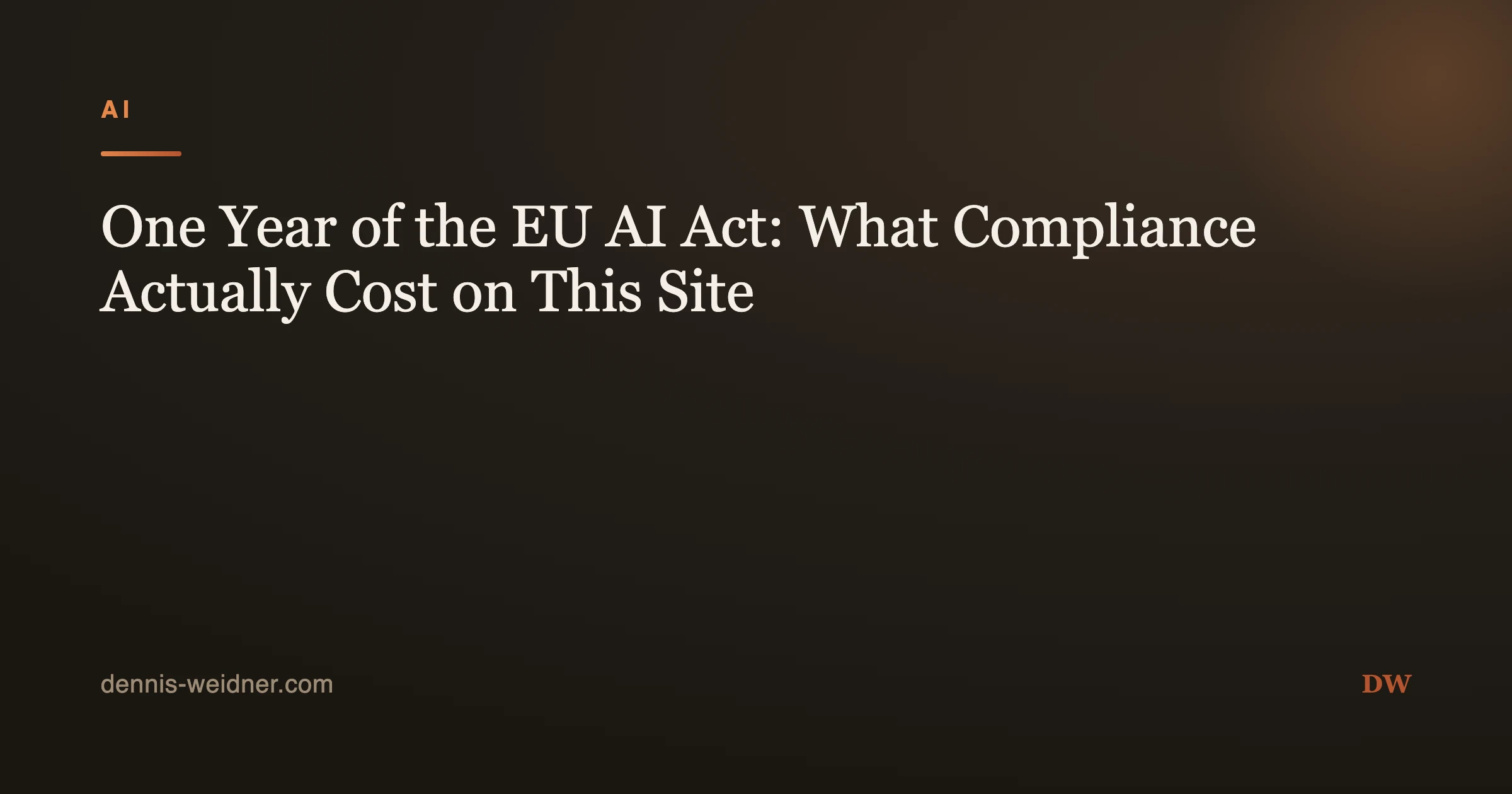 One Year of the EU AI Act: What Compliance Actually Cost on This Site