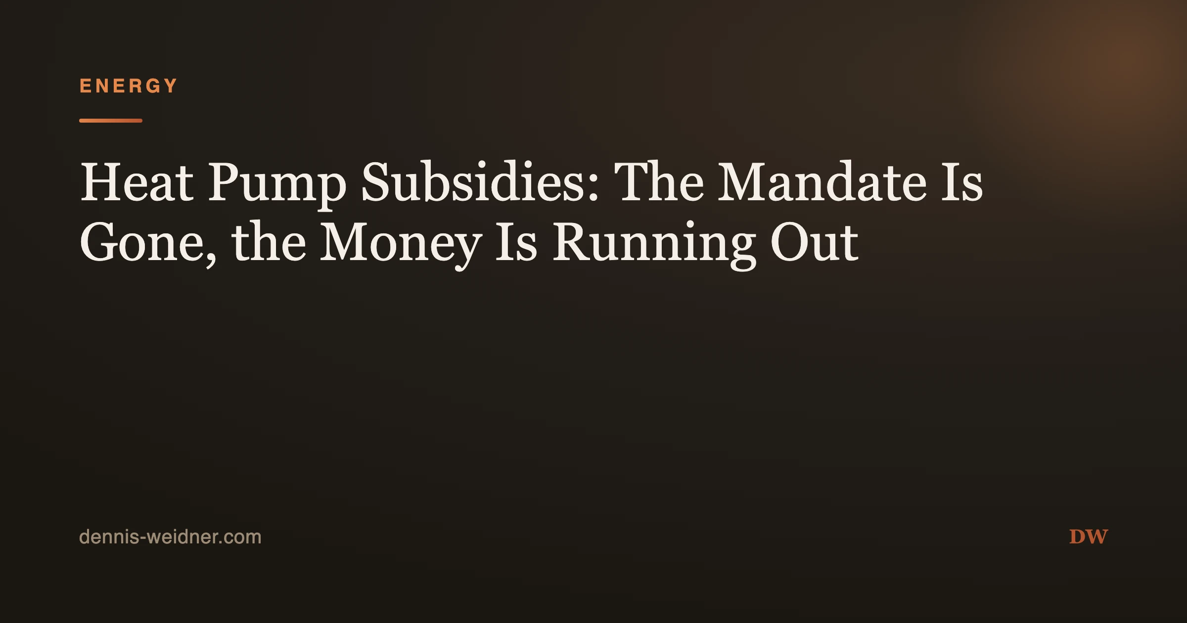 Heat Pump Subsidies: The Mandate Is Gone, the Money Is Running Out