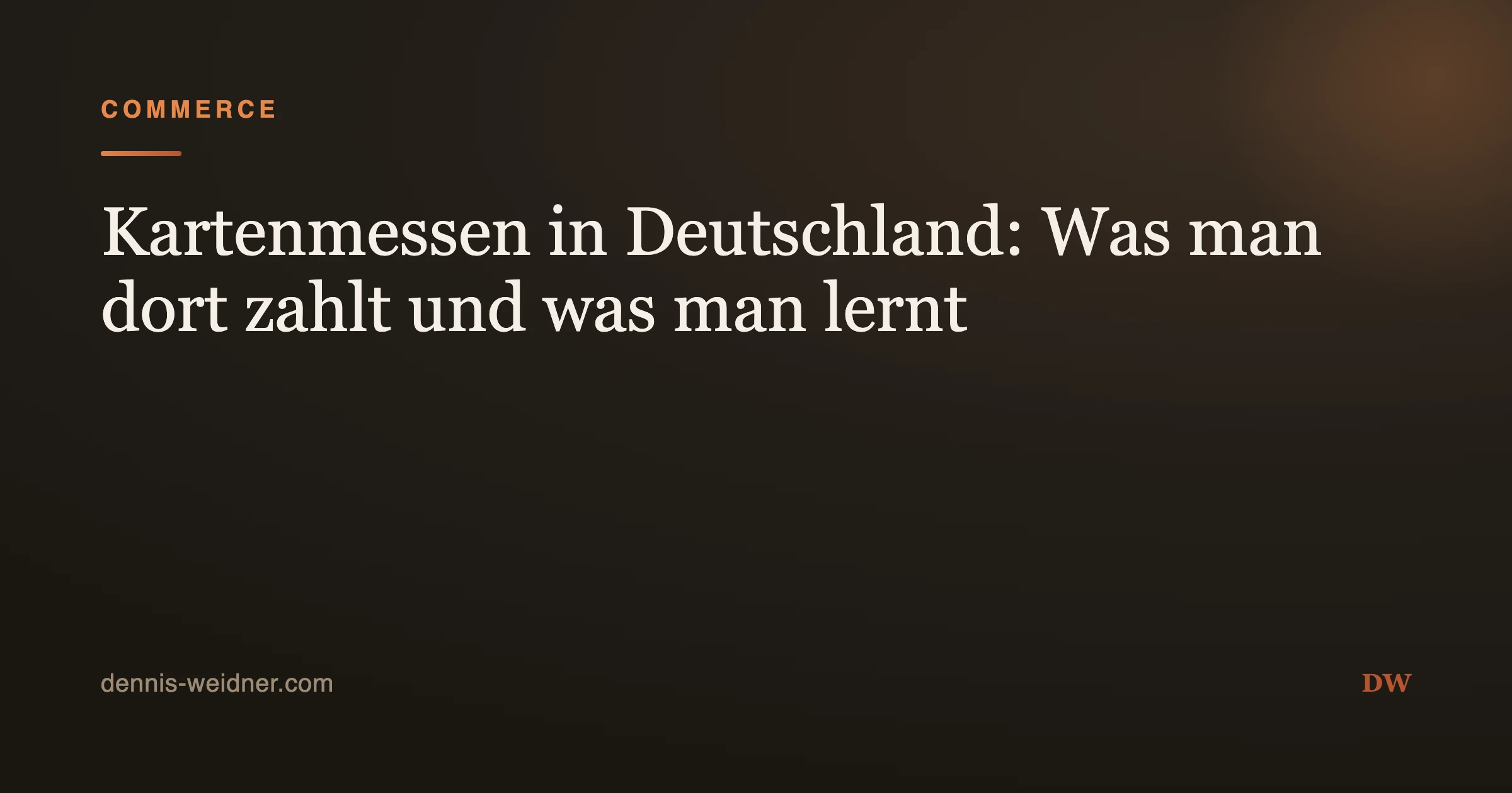 Kartenmessen in Deutschland: Was man dort zahlt und was man lernt