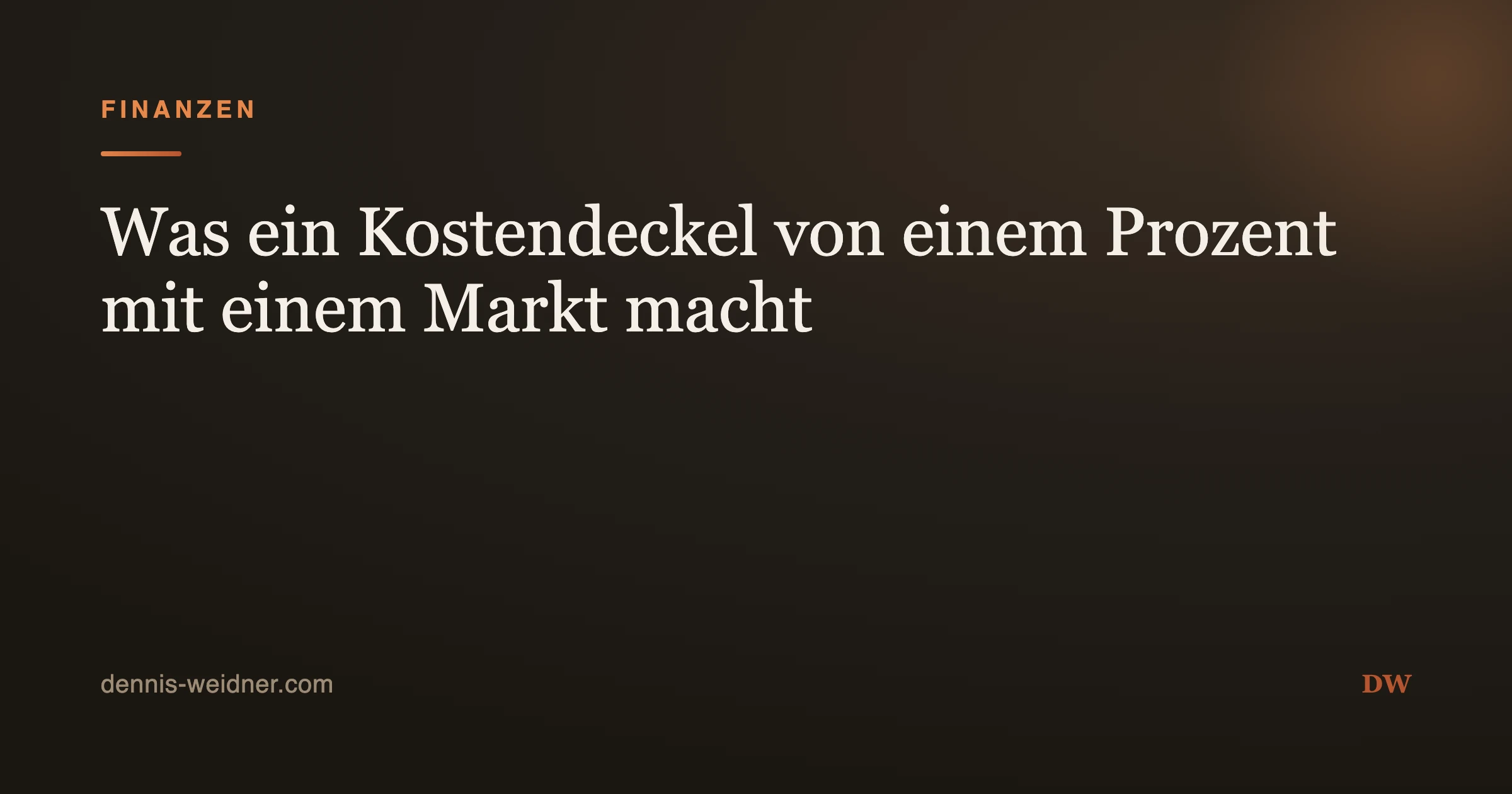 Was ein Kostendeckel von einem Prozent mit einem Markt macht