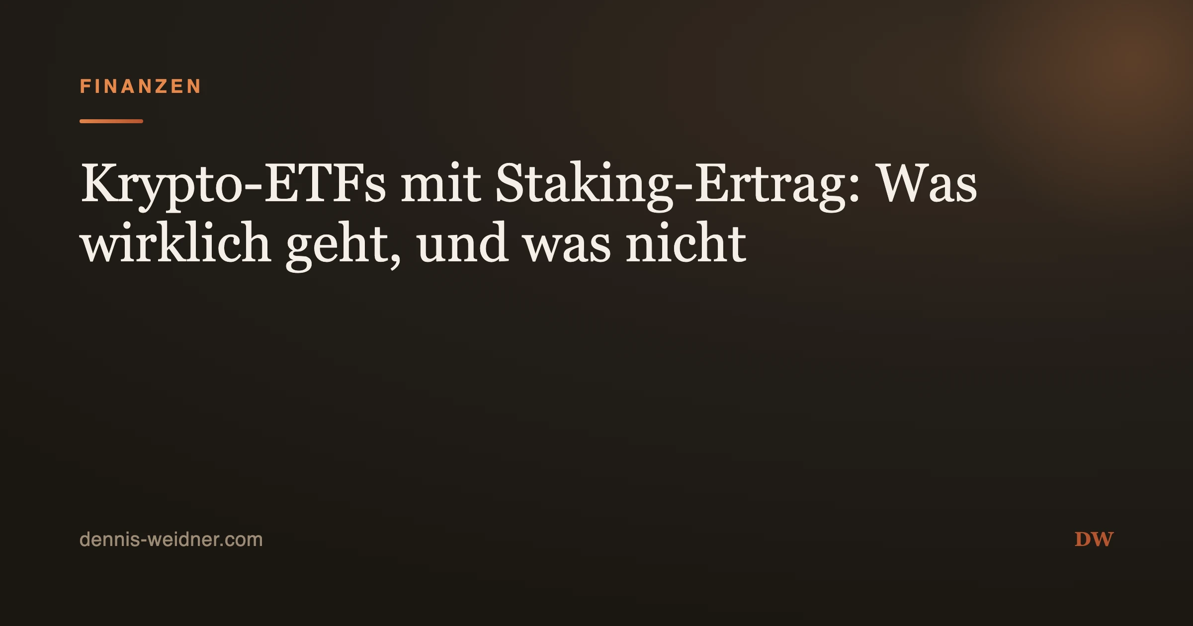Krypto-ETFs mit Staking-Ertrag: Was 2026 wirklich geht, und was nicht