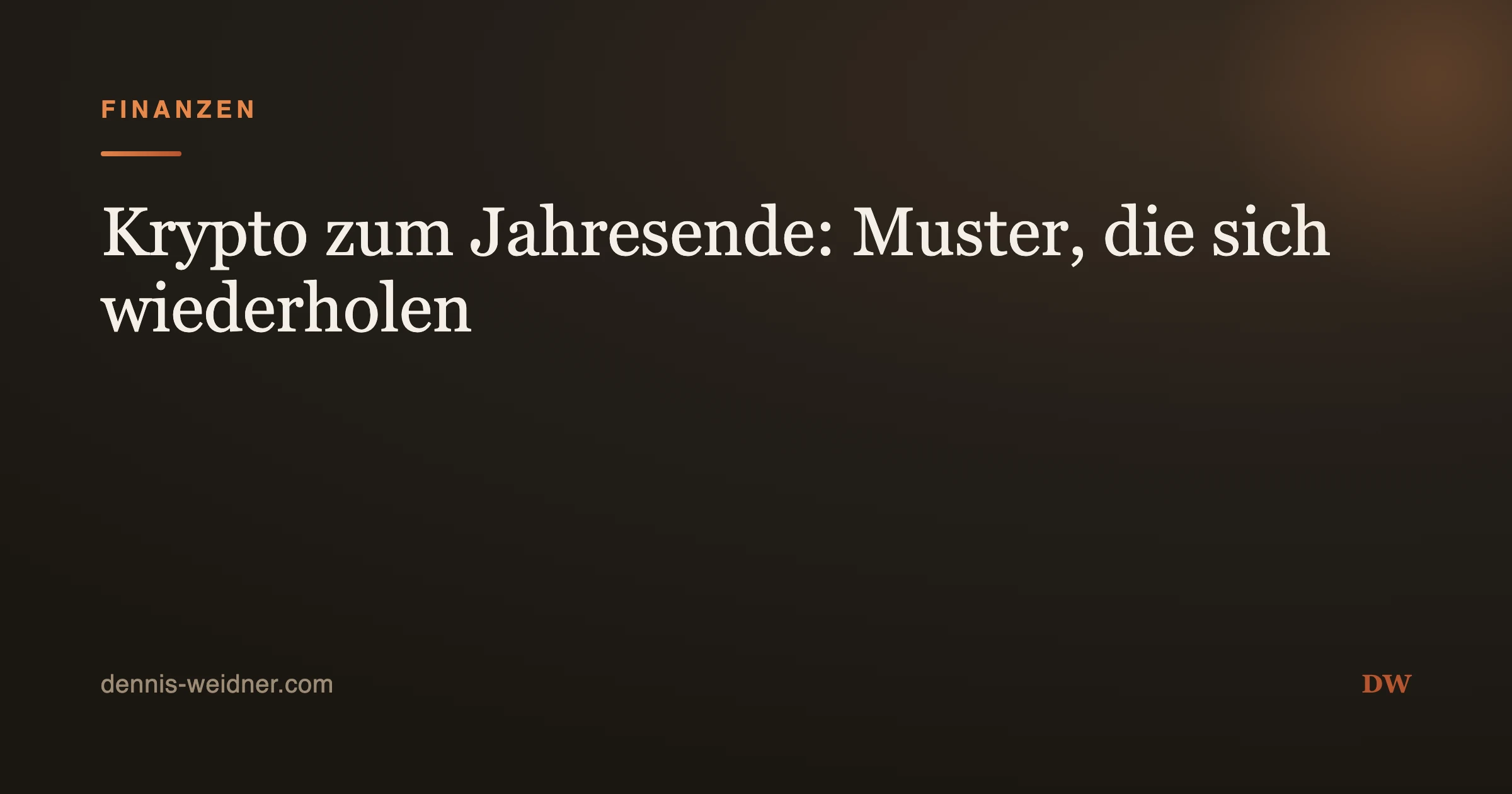 Krypto zum Jahresende: Muster, die sich wiederholen