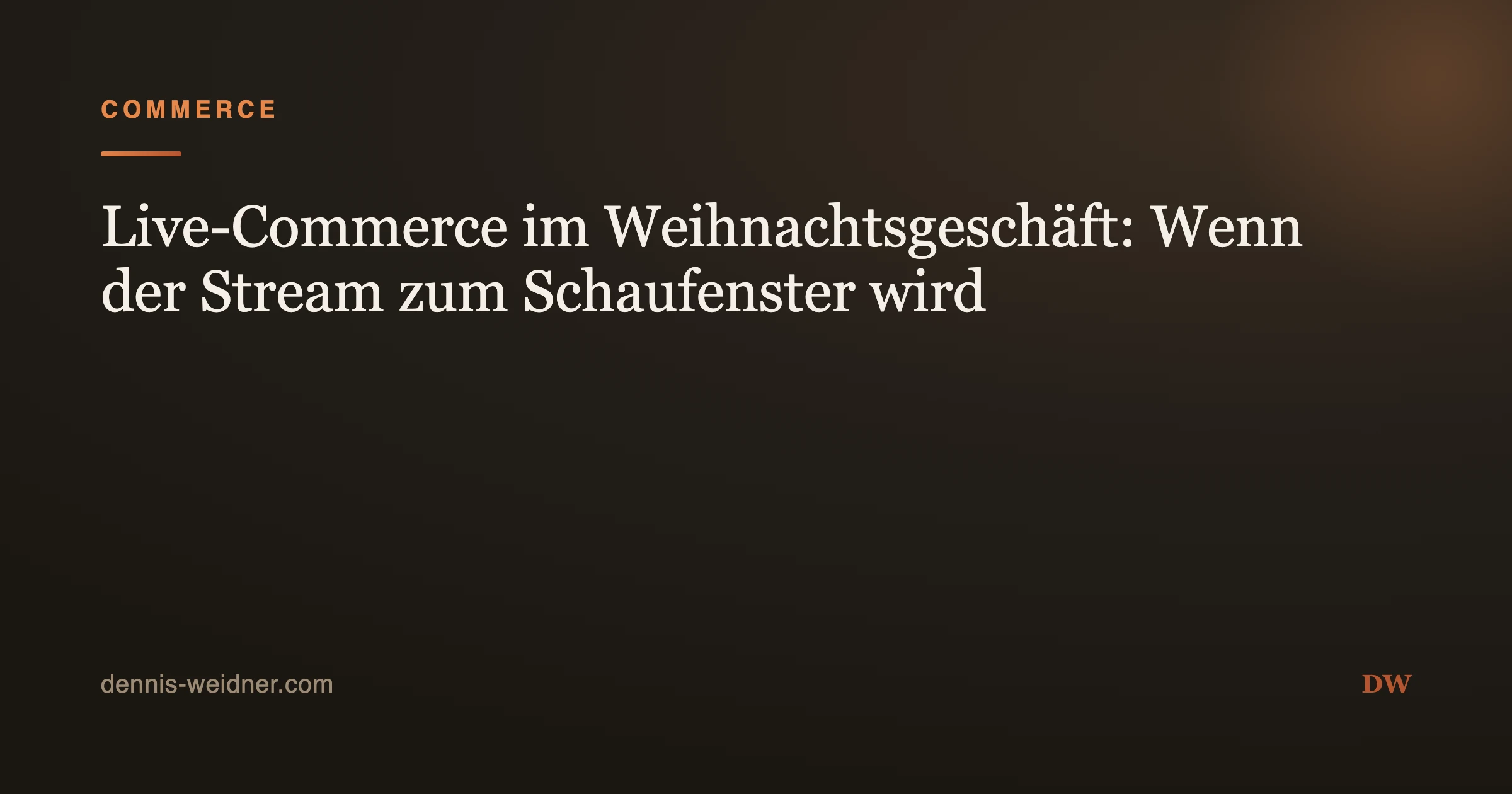Live-Commerce im Weihnachtsgeschäft: Wenn der Stream zum Schaufenster wird