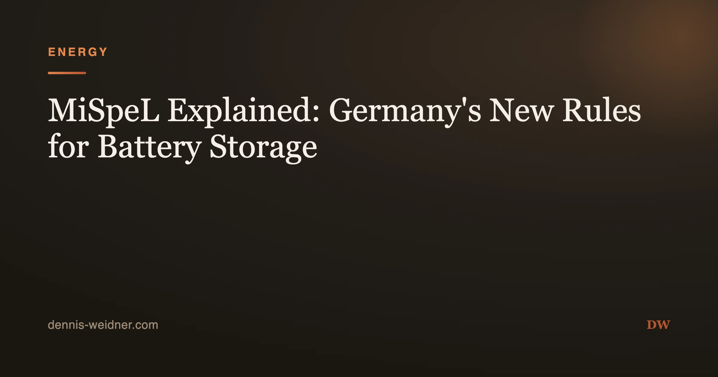 MiSpeL Explained: Germany's New Rules for Battery Storage (BESS) and Charging Points