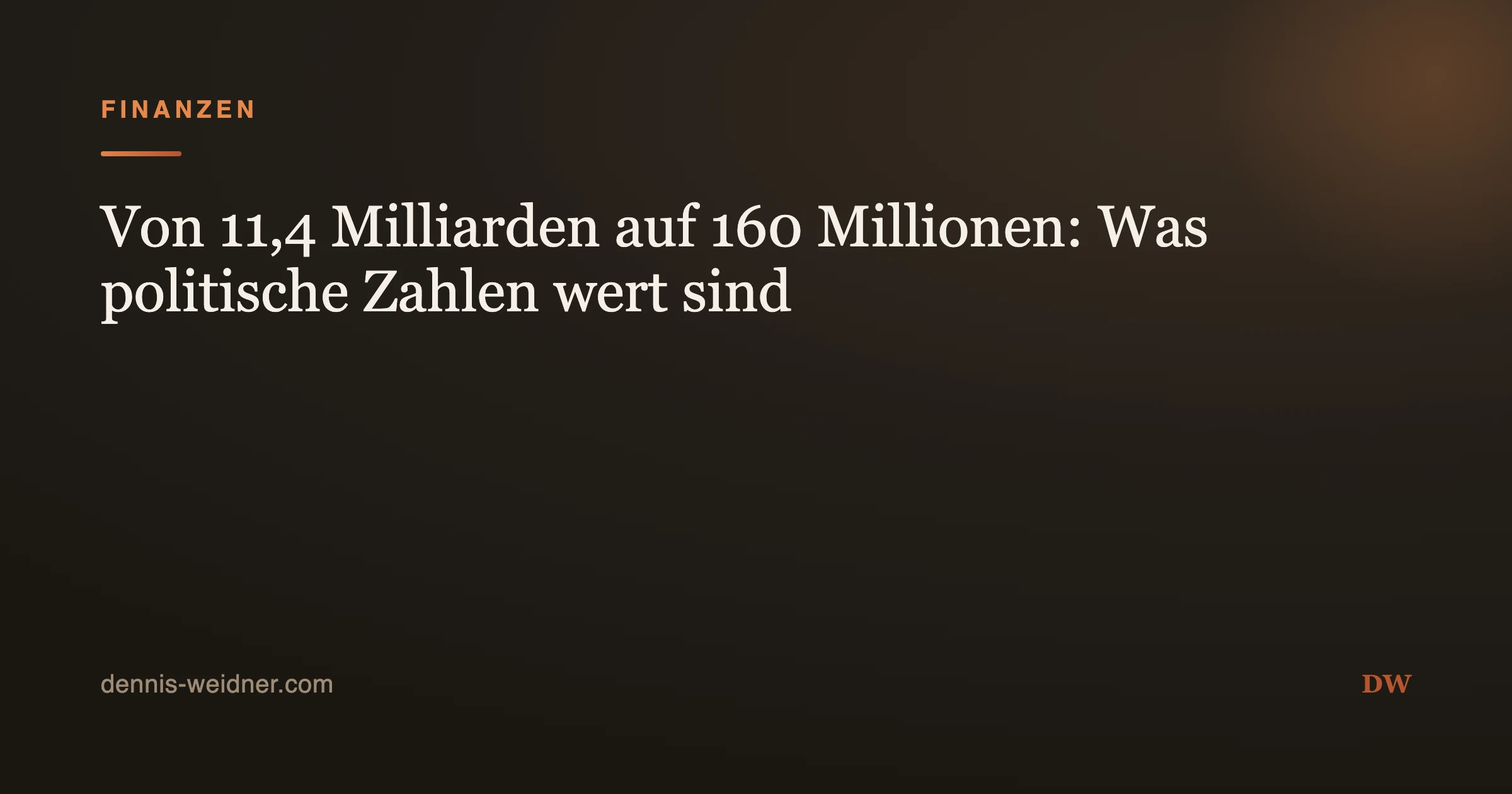Von 11,4 Milliarden auf 160 Millionen: Was politische Zahlen wert sind