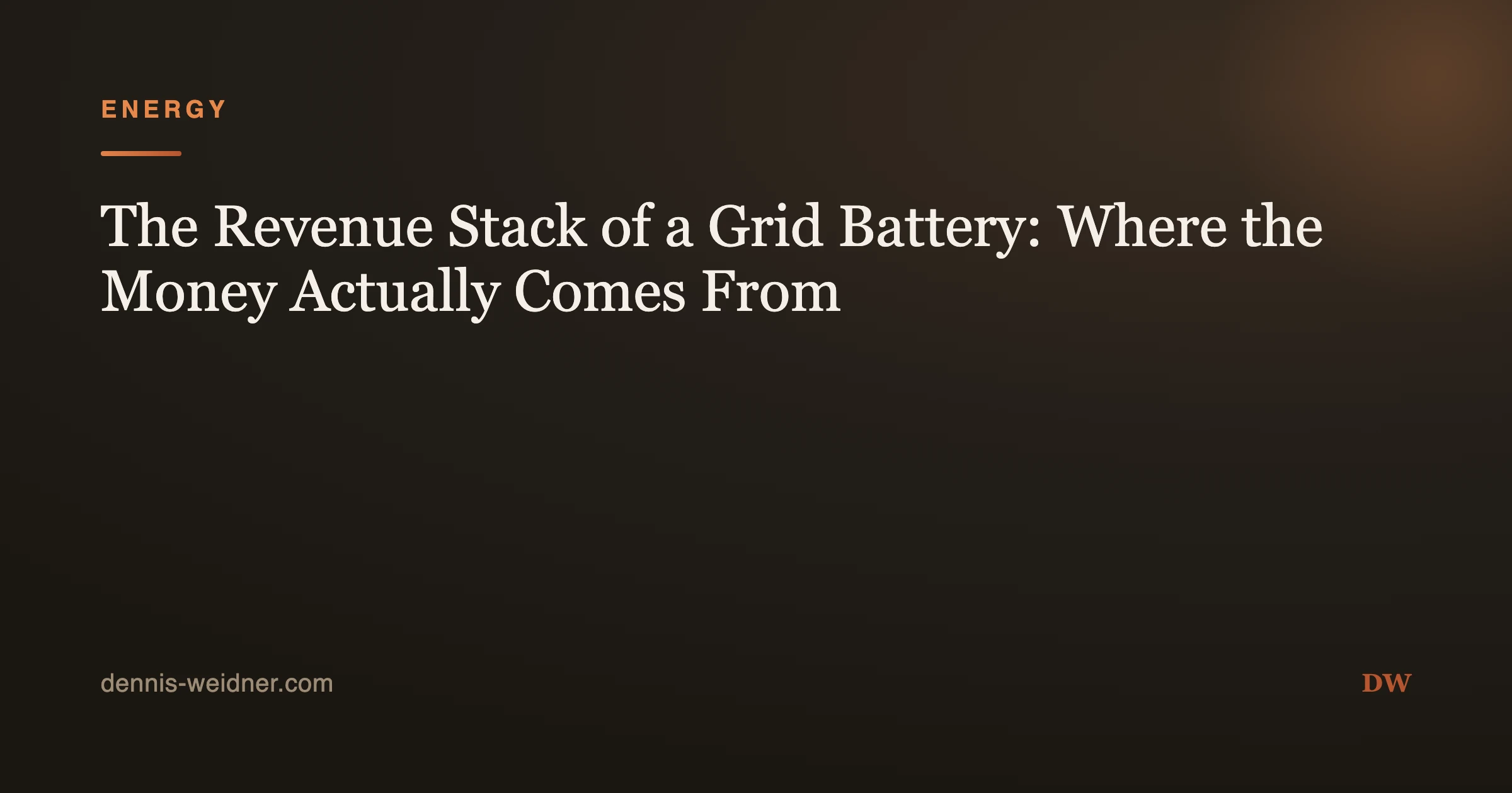 The Revenue Stack of a Grid Battery: Where the Money Actually Comes From
