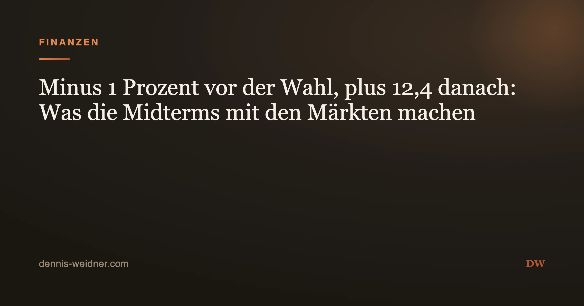 Minus 1 Prozent vor der Wahl, plus 12,4 danach: Was die Midterms mit den Märkten machen
