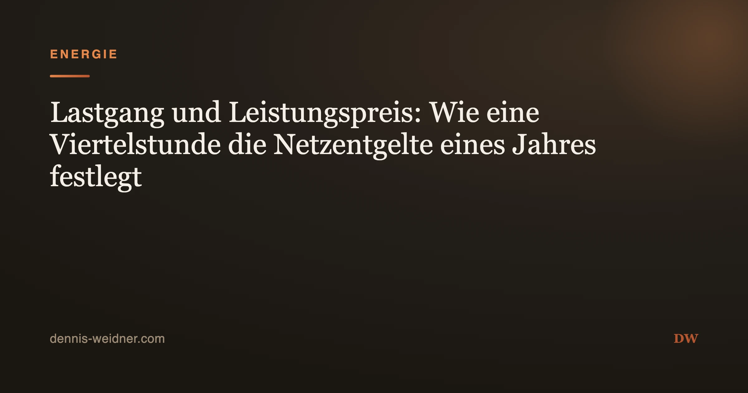 Lastgang und Leistungspreis: Wie eine Viertelstunde die Netzentgelte eines Jahres festlegt