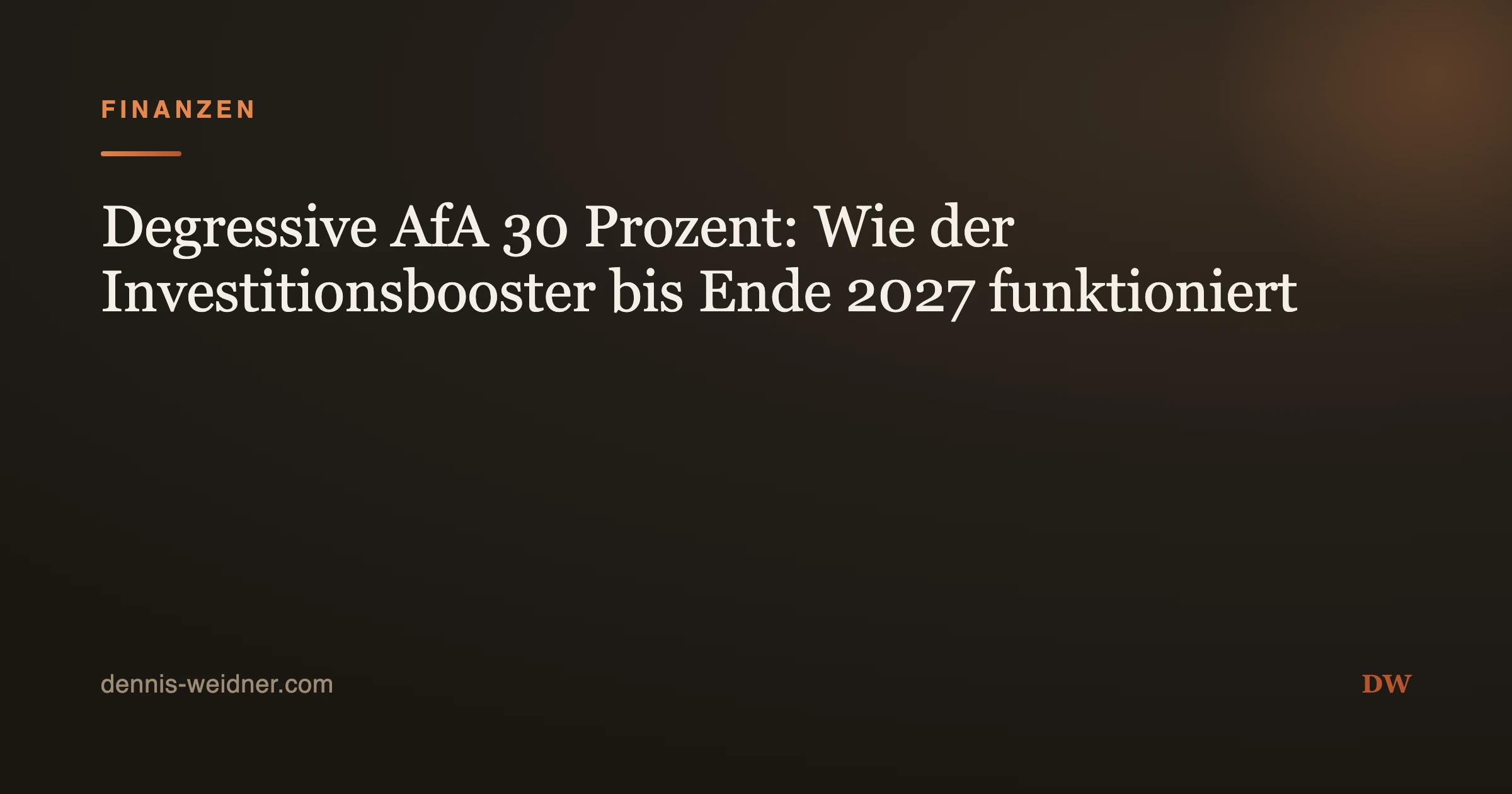Degressive AfA 30 Prozent: Wie der Investitionsbooster bis Ende 2027 funktioniert